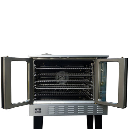 Forno Commerciale Convection Gas Oven, 3 burners 54,000 BTU, 150–500°F, stainless steel, NG/LP convertible FORNO