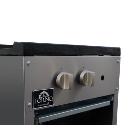 Forno Commerciale gas stock pot range, 1 powerful 3-ring burner, 80,000 BTU, durable stainless steel, heavy-duty cast iron grate FORNO