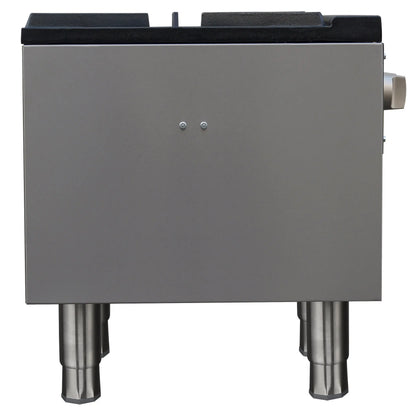 Forno Commerciale gas stock pot range, 1 powerful 3-ring burner, 80,000 BTU, durable stainless steel, heavy-duty cast iron grate FORNO