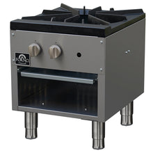 Forno Commerciale gas stock pot range, 1 powerful 3-ring burner, 80,000 BTU, durable stainless steel, heavy-duty cast iron grate FORNO