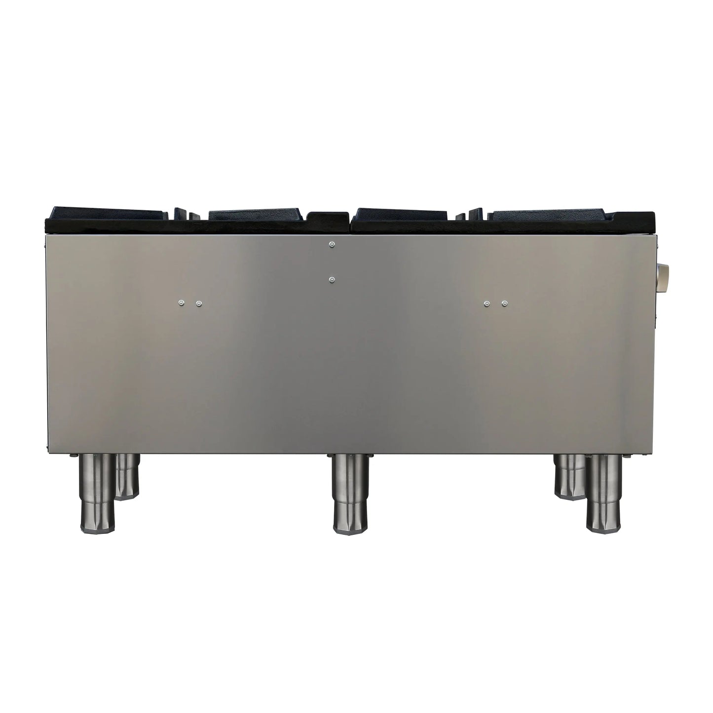 Forno Commerciale gas stock pot range, 2 powerful 3-ring burners, 160,000 BTU, durable stainless steel, heavy-duty cast iron grates FORNO