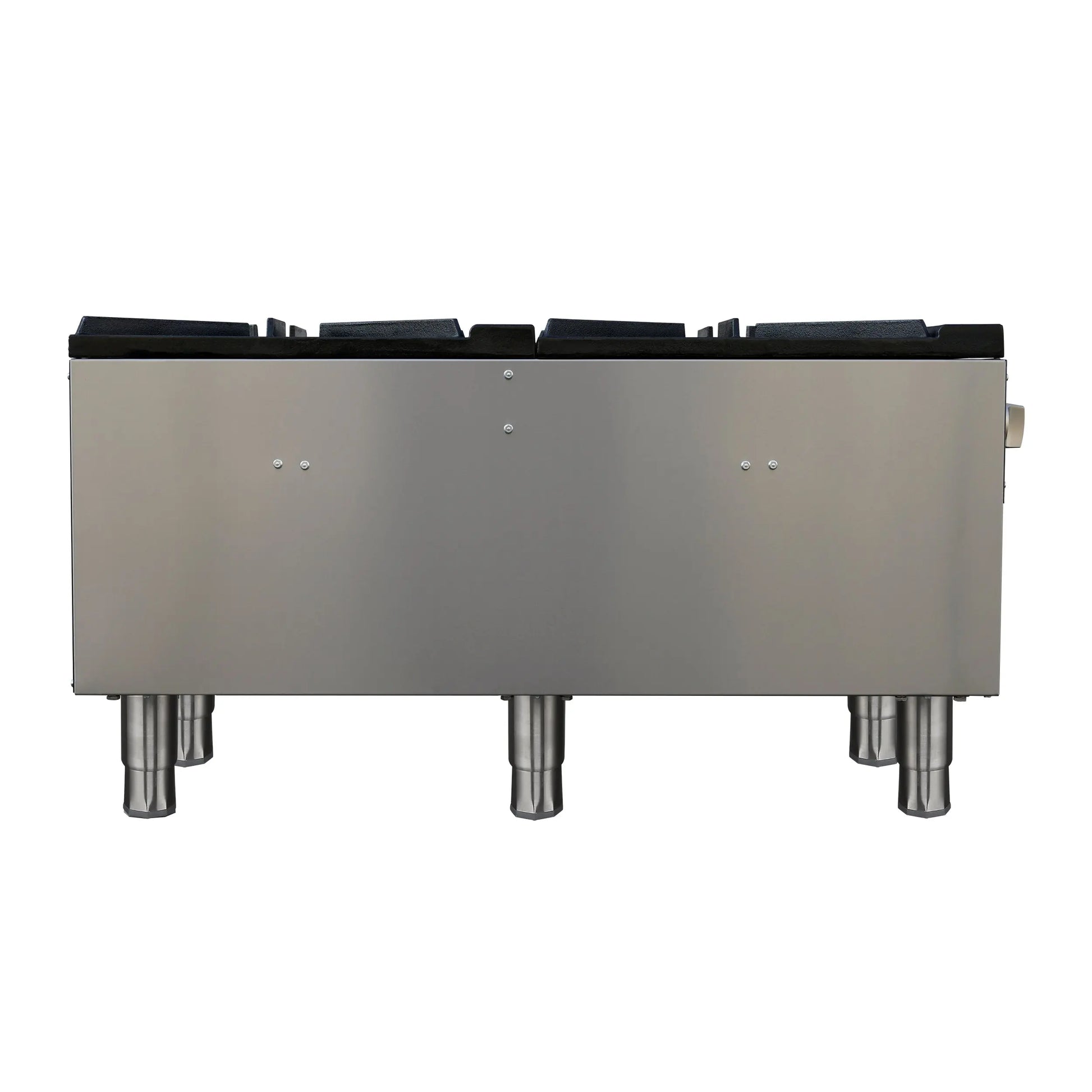 Forno Commerciale gas stock pot range, 2 powerful 3-ring burners, 160,000 BTU, durable stainless steel, heavy-duty cast iron grates FORNO