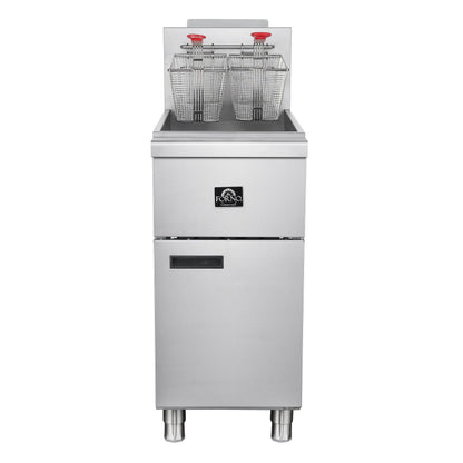 Forno Commerciale Propane Gas Deep Fryer, 3 Burners 90,000 BTU, 40 lbs Oil Capacity FORNO