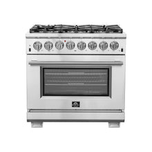 Forno Capriasca 36-Inch Freestanding Dual Fuel Range, 6 Burners, True Convection Oven FORNO