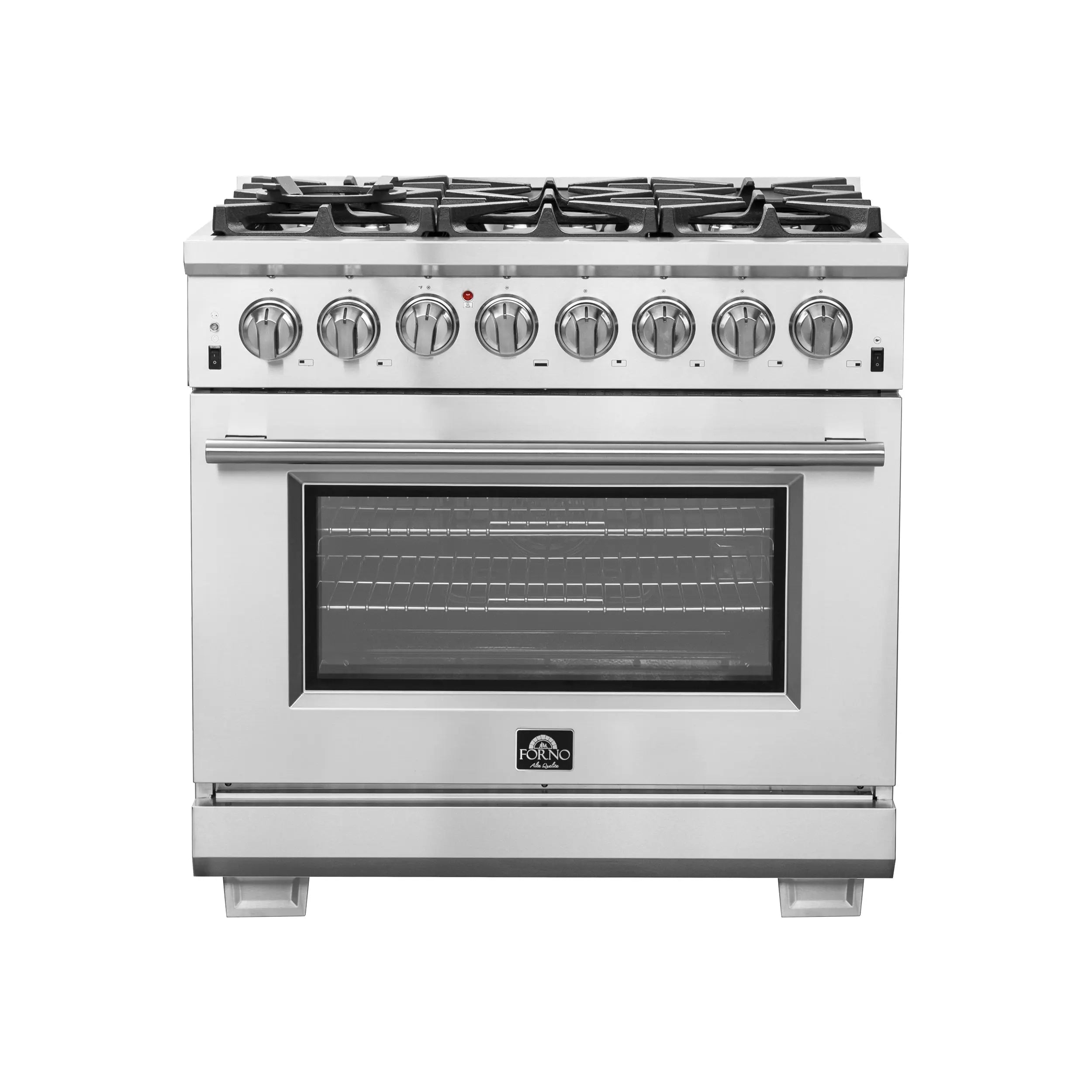 Forno Capriasca 36-Inch Freestanding Dual Fuel Range, 6 Burners, True Convection Oven FORNO
