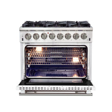 Forno Capriasca 36-Inch Freestanding Dual Fuel Range, 6 Burners, True Convection Oven, White Door FORNO