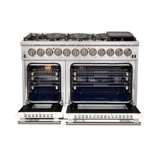 Forno Capriasca 48-Inch Freestanding Dual Fuel Range, 8 Burners, True Convection Oven, White Doors FORNO