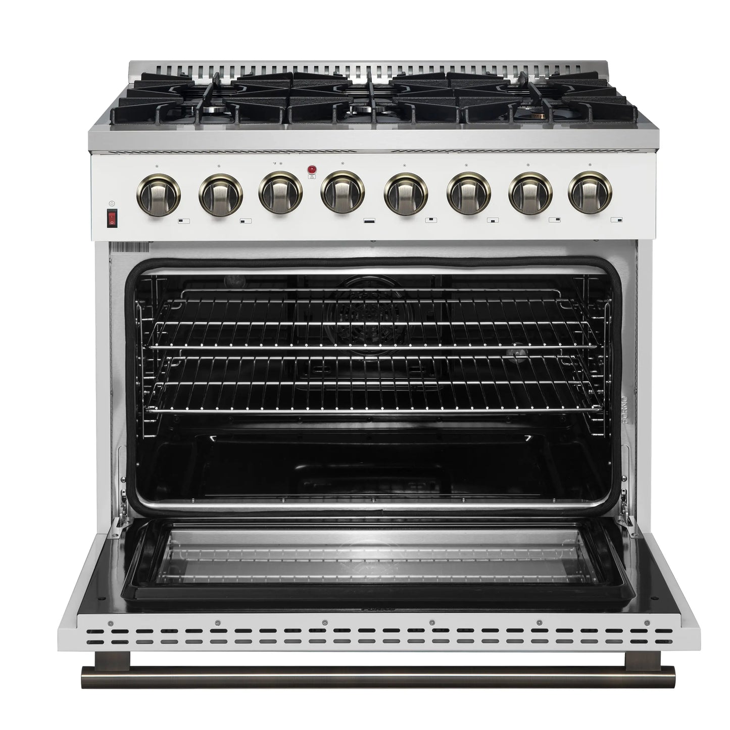 Forno Galiano 36" Freestanding Dual Fuel Range in White FORNO