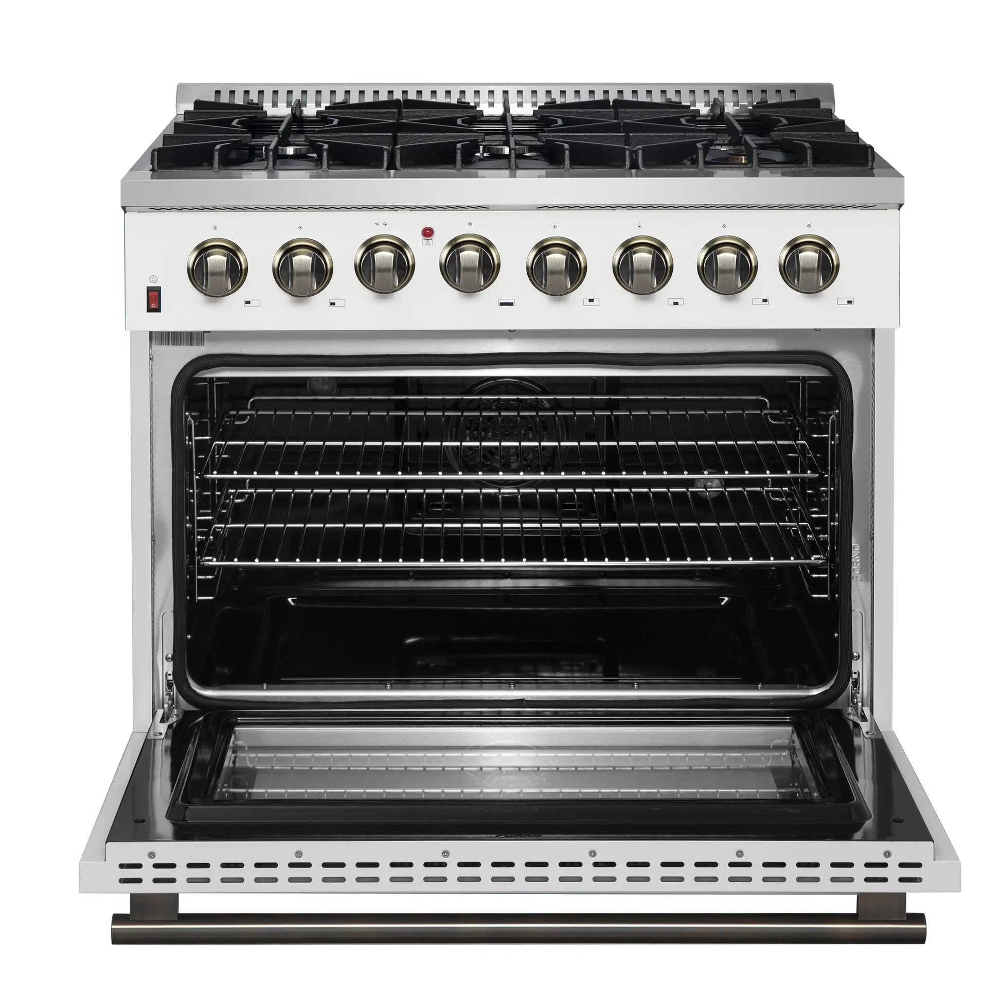 Forno Galiano 36" Freestanding Dual Fuel Range in White FORNO