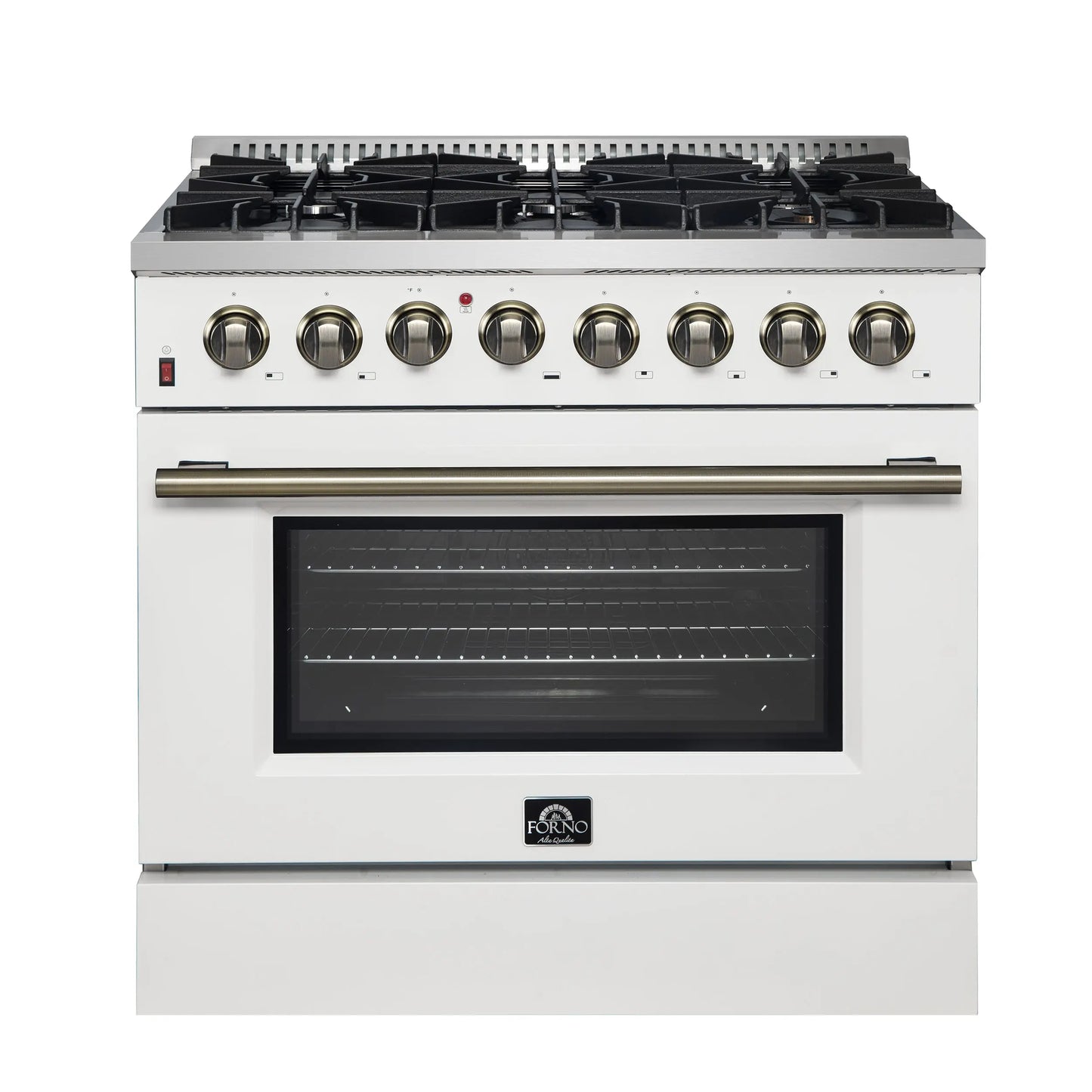 Forno Galiano 36" Freestanding Dual Fuel Range in White FORNO