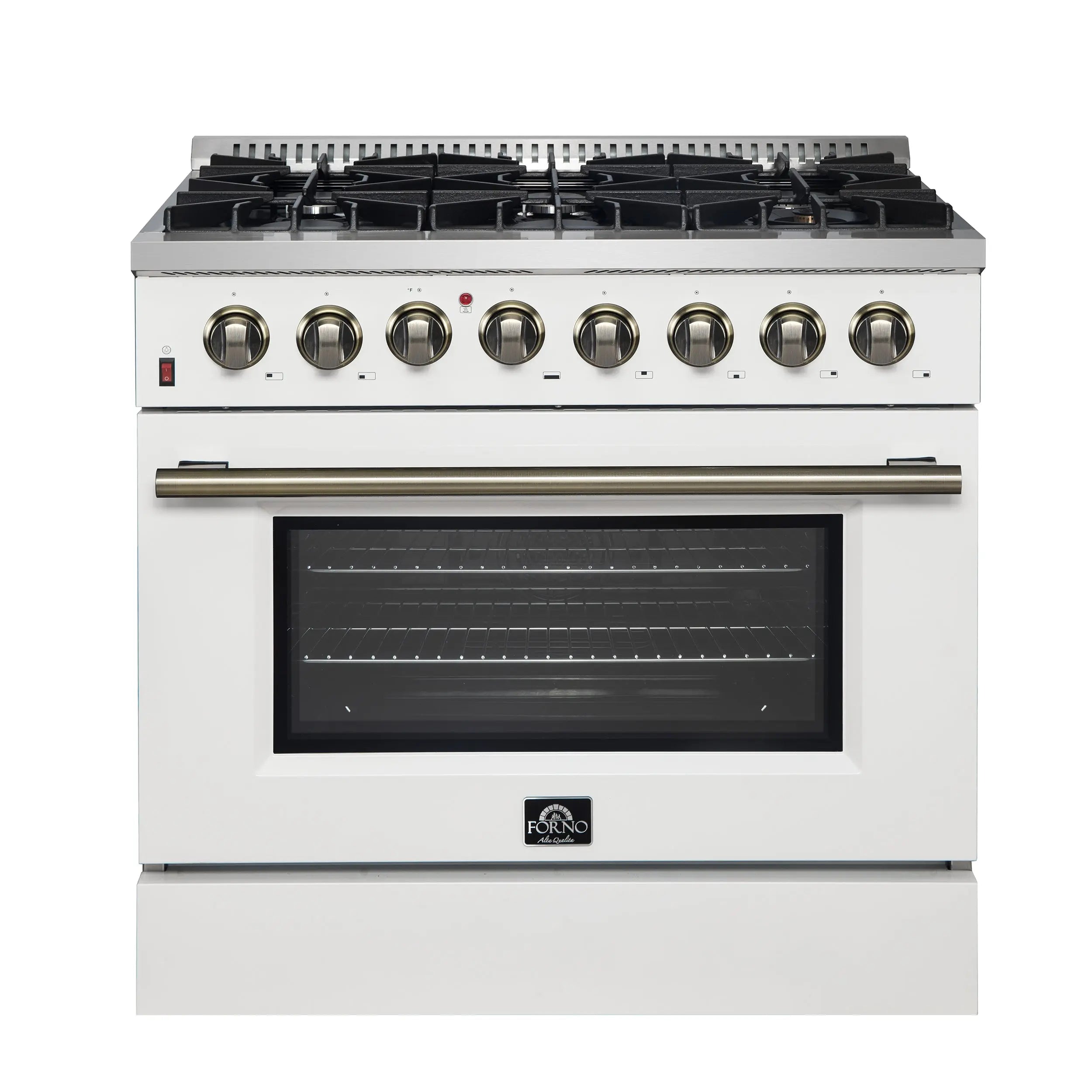 Forno Galiano 36" Freestanding Dual Fuel Range in White FORNO