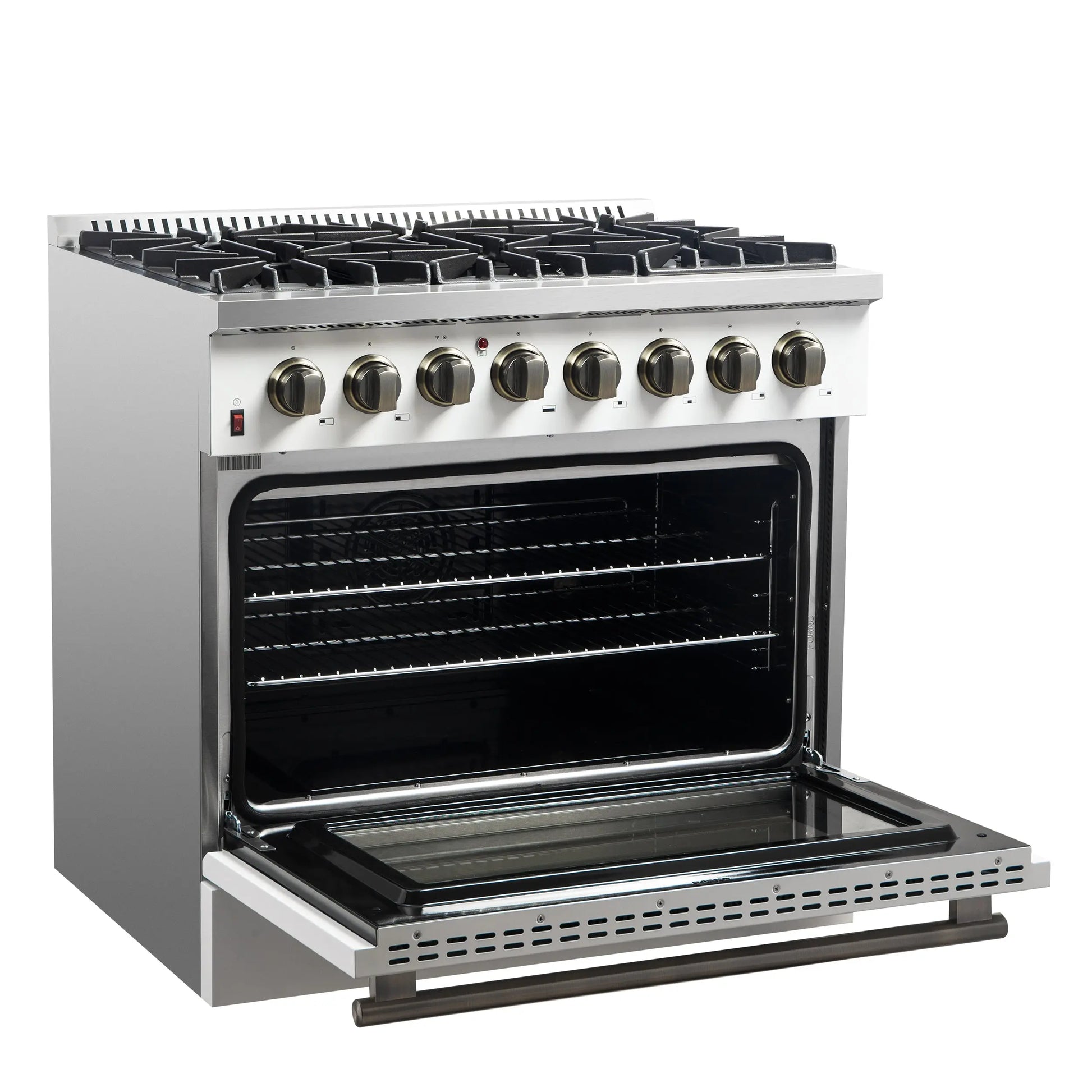 Forno Galiano 36" Freestanding Dual Fuel Range in White FORNO