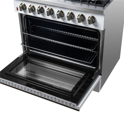 Forno Galiano 36" Freestanding Dual Fuel Range in White FORNO