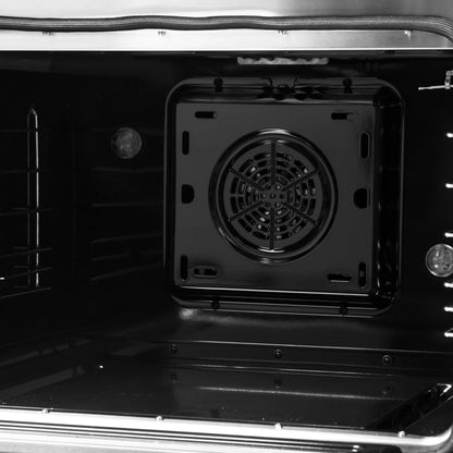 Galiano 48-inch Dual Fuel Range Black & Antique Brass Design with 8 Sealed Burners 107,000 BTU, 6.58 cu. ft. double ovens & Griddle FORNO