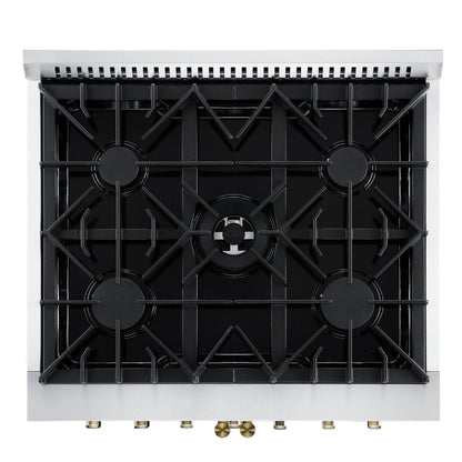 Forno Galiano 30-inch Freestanding French Door Dual Fuel Range Black FORNO