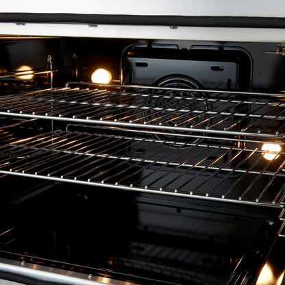 Forno Galiano 30-inch Freestanding French Door Dual Fuel Range Black FORNO