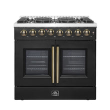 Forno Galiano 36-inch Freestanding French Door Dual Fuel Range Black FORNO