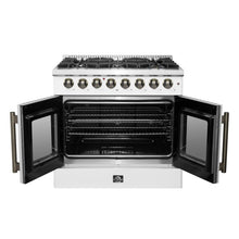Forno Galiano 36-inch Freestanding French Door Dual Fuel Range White FORNO