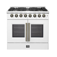 Forno Galiano 36-inch Freestanding French Door Dual Fuel Range White FORNO