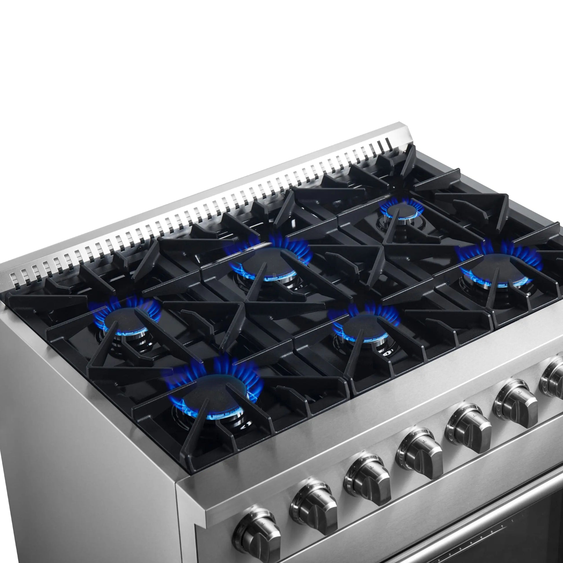 Forno Marco 36-Inch Dual Fuel Range, Stainless Steel, 6 Burners, 67,000 BTU, True Convection Oven, Energy Efficient FORNO