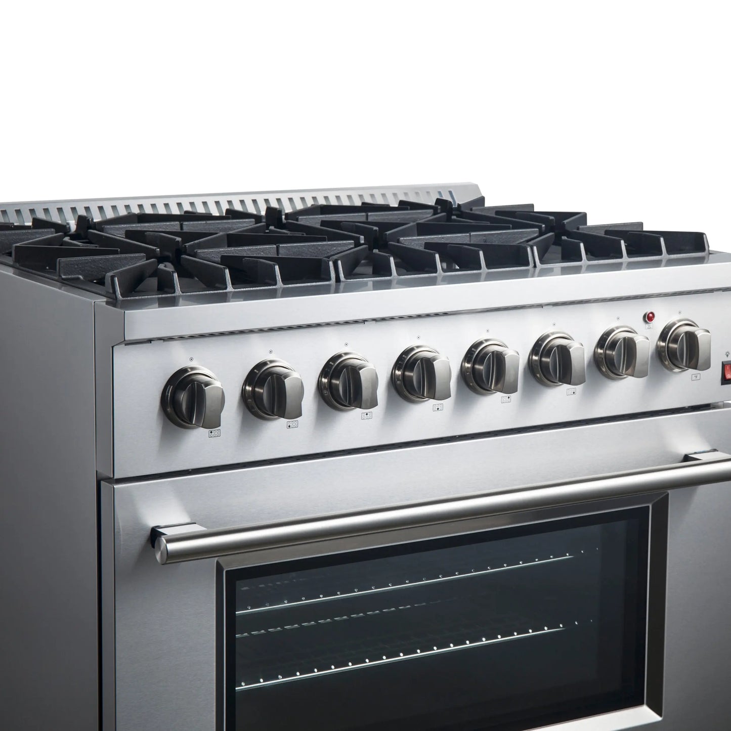 Forno Marco 36-Inch Dual Fuel Range, Stainless Steel, 6 Burners, 67,000 BTU, True Convection Oven, Energy Efficient FORNO