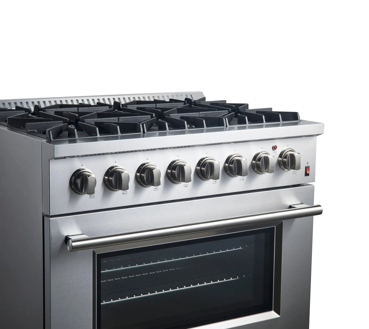 Forno Marco 36-Inch Dual Fuel Range, Stainless Steel, 6 Burners, 67,000 BTU, True Convection Oven, Energy Efficient FORNO