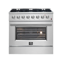 Forno Marco 36-Inch Dual Fuel Range, Stainless Steel, 6 Burners, 67,000 BTU, True Convection Oven, Energy Efficient FORNO