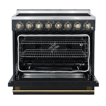 Forno Paolo 36 Inch Black Freestanding Electric Range, Stainless Steel, 5.44 cu.ft, True Convection Oven, Energy Efficient FORNO