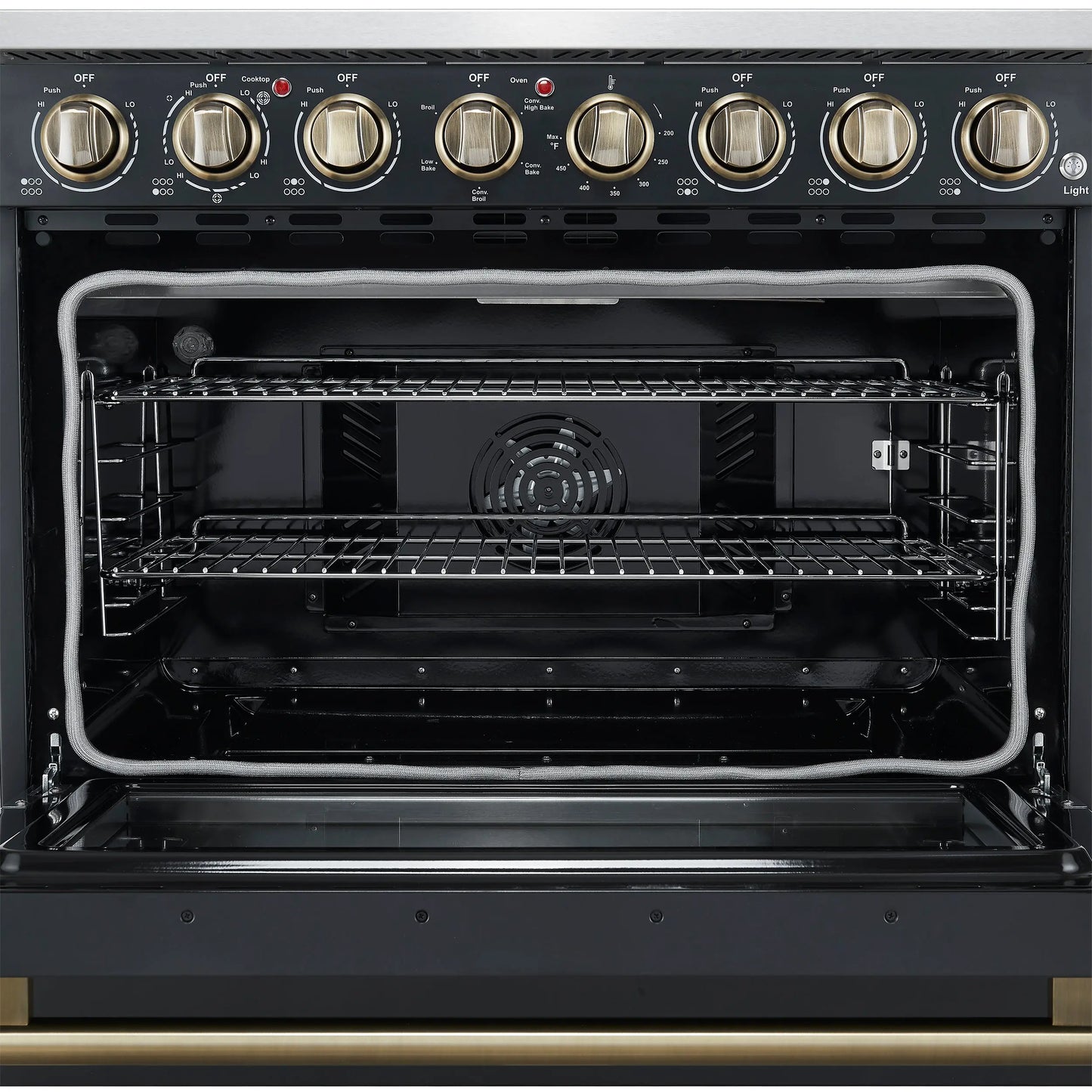 Forno Paolo 36 Inch Black Freestanding Electric Range, Stainless Steel, 5.44 cu.ft, True Convection Oven, Energy Efficient FORNO