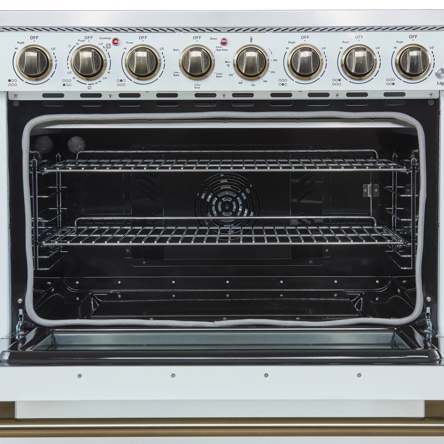 Forno Paolo 36 Inch White Freestanding Electric Range, Stainless Steel, 5.44 cu.ft, True Convection Oven, Energy Efficient FORNO