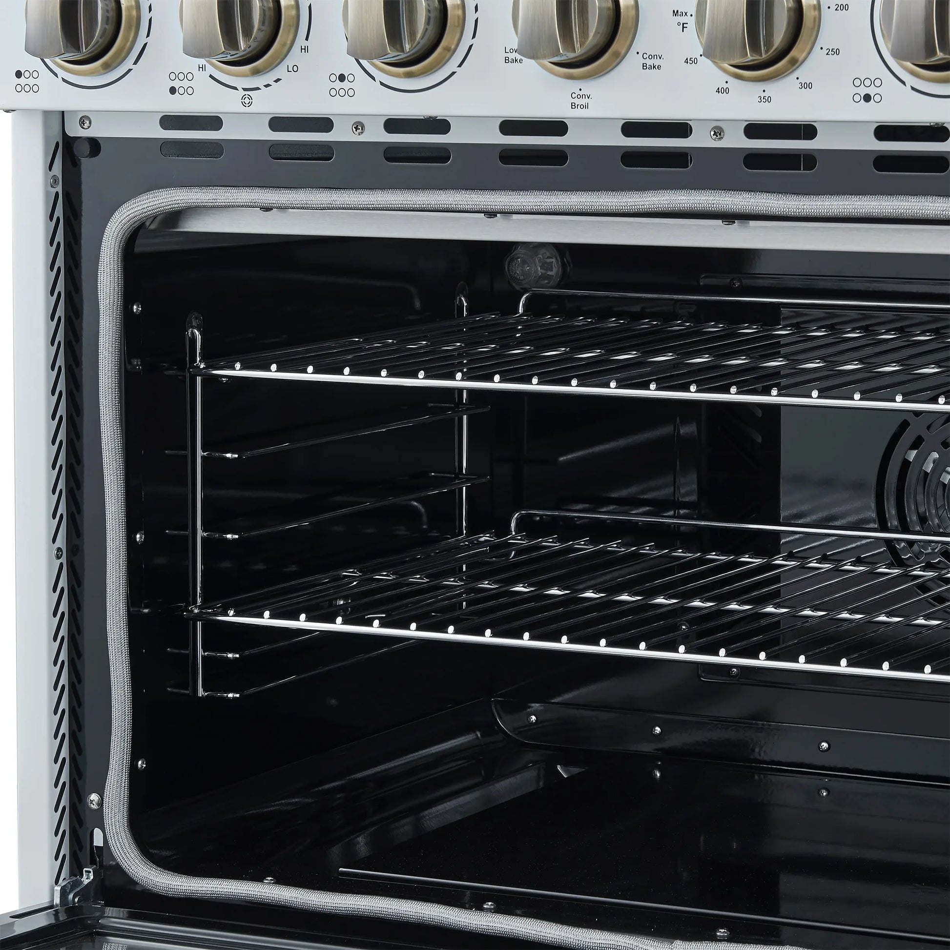 Forno Paolo 36 Inch White Freestanding Electric Range, Stainless Steel, 5.44 cu.ft, True Convection Oven, Energy Efficient FORNO
