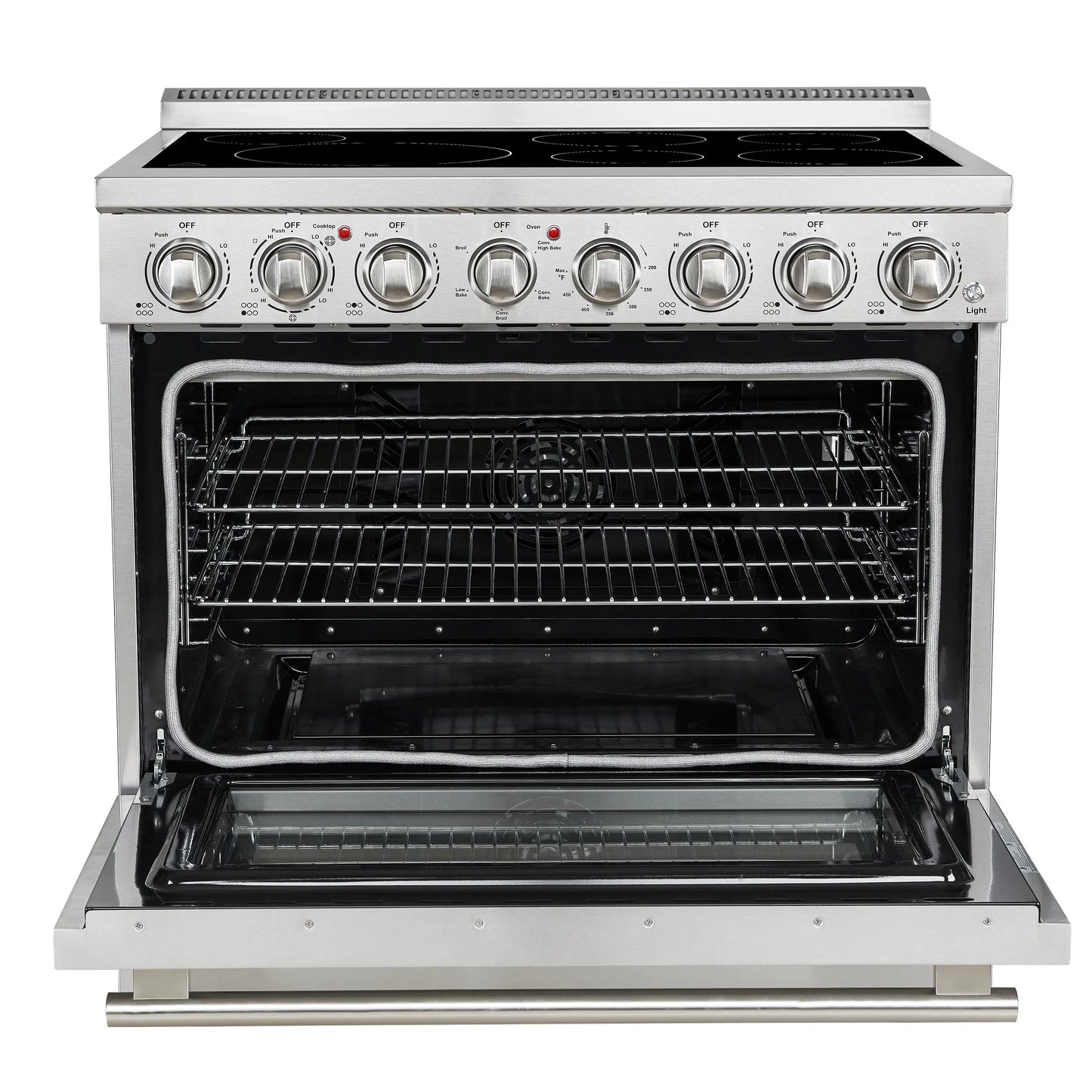 Forno Paolo 36 Inch Freestanding Electric Range, Stainless Steel, 5.44 cu.ft, True Convection Oven, Energy Efficient FORNO