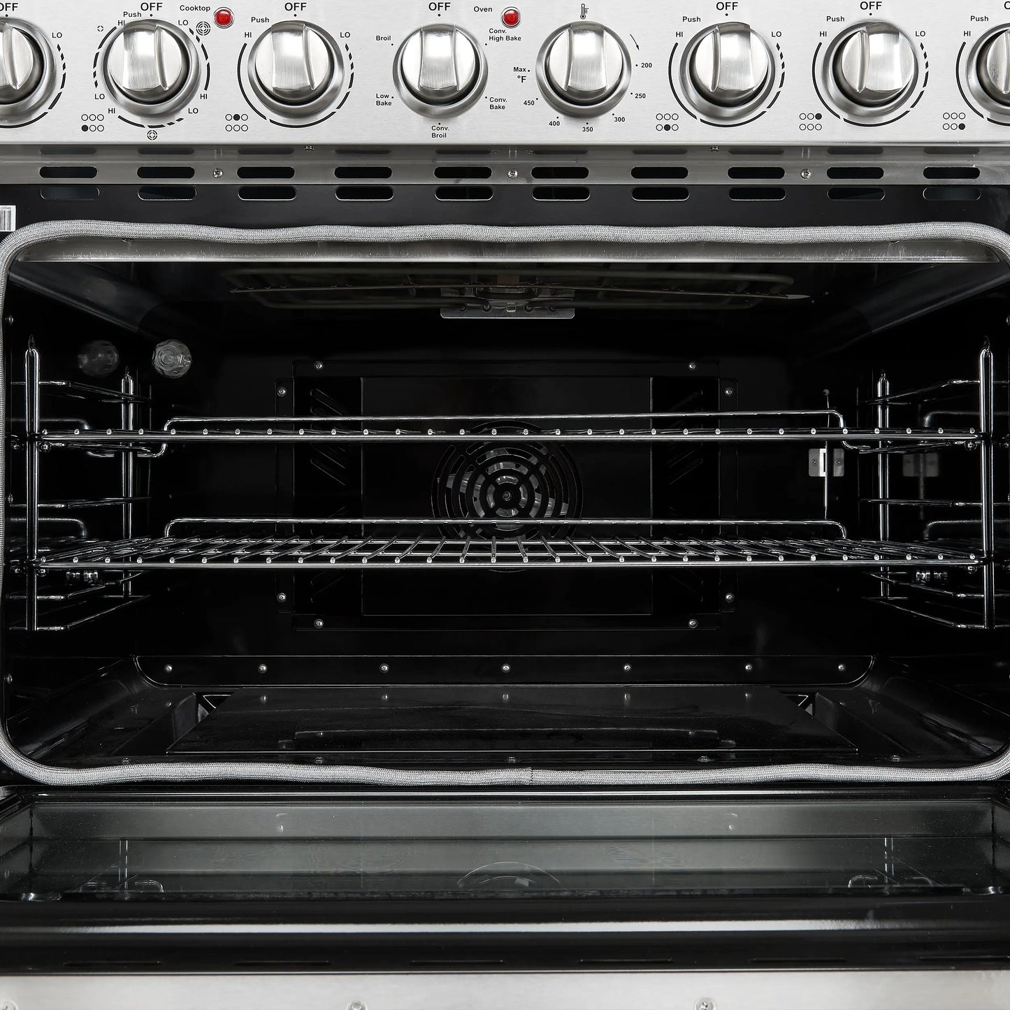 Forno Paolo 36 Inch Freestanding Electric Range, Stainless Steel, 5.44 cu.ft, True Convection Oven, Energy Efficient FORNO