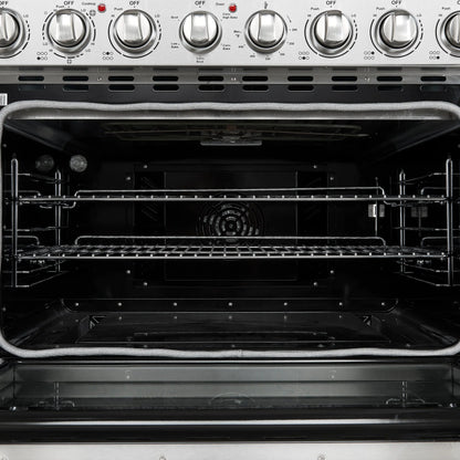 Forno Paolo 36 Inch Freestanding Electric Range, Stainless Steel, 5.44 cu.ft, True Convection Oven, Energy Efficient FORNO