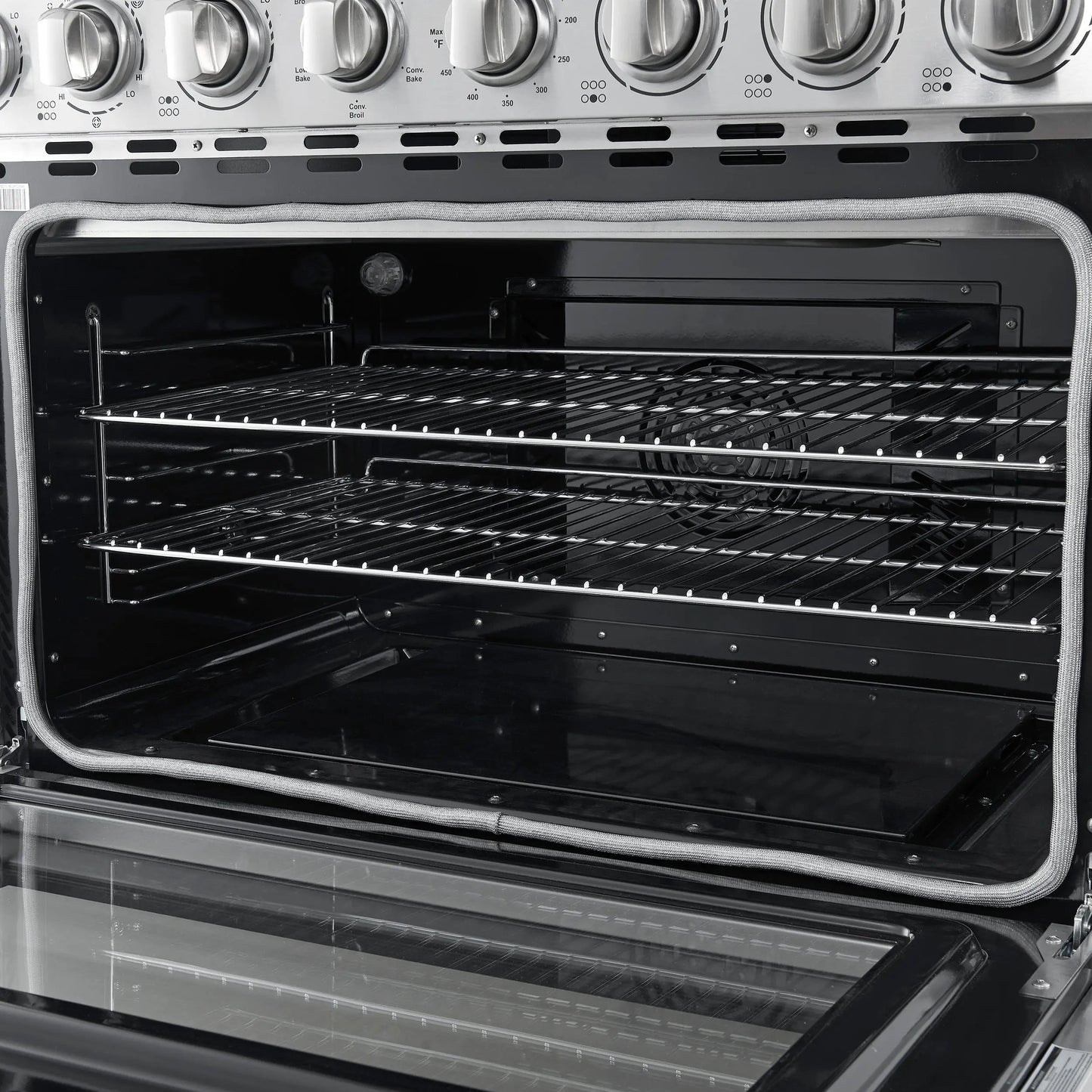 Forno Paolo 36 Inch Freestanding Electric Range, Stainless Steel, 5.44 cu.ft, True Convection Oven, Energy Efficient FORNO