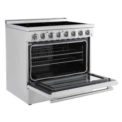 Forno Paolo 36 Inch Freestanding Electric Range, Stainless Steel, 5.44 cu.ft, True Convection Oven, Energy Efficient FORNO
