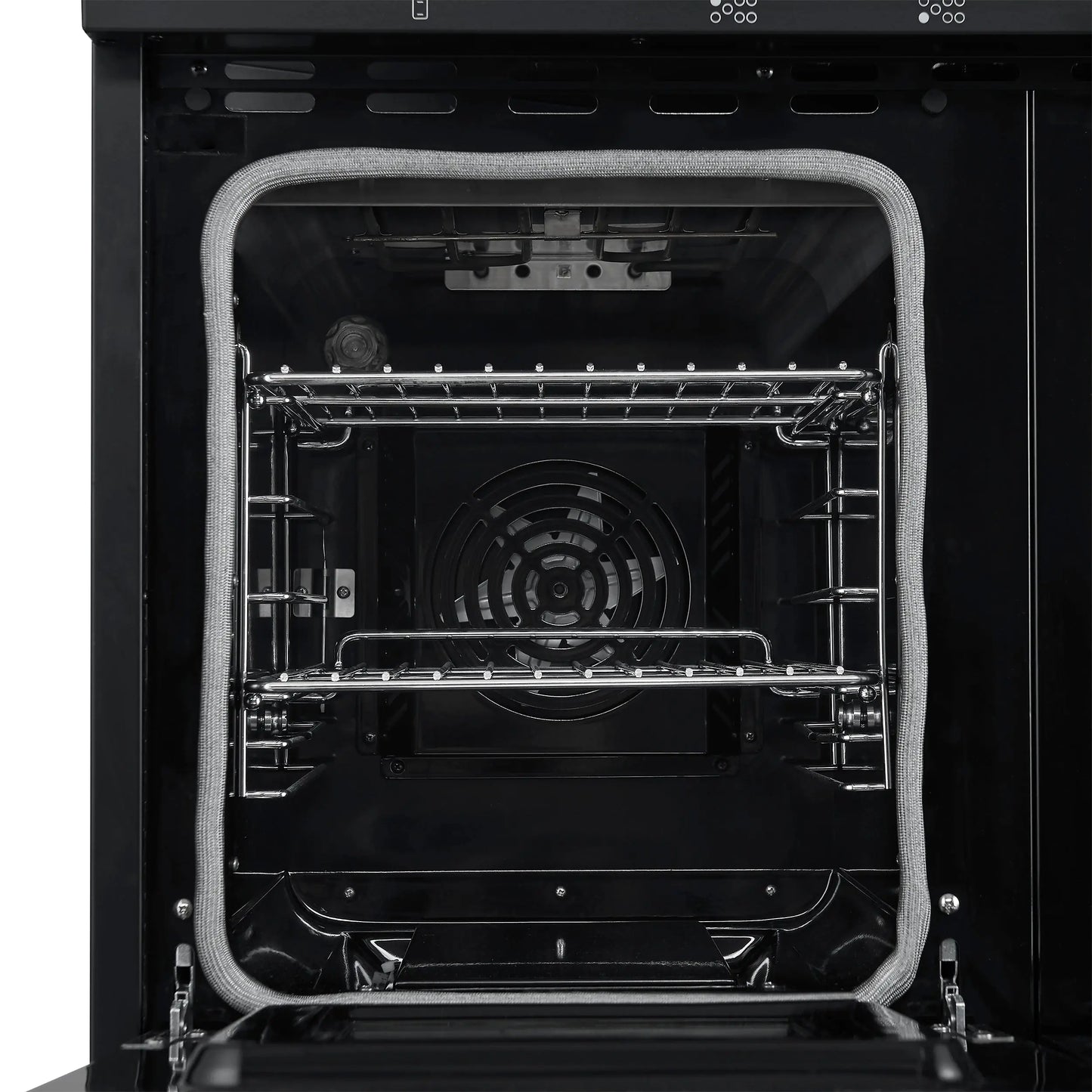 Forno Paolo 48 Inch Freestanding Electric Range in Black with Antique Brass, 6.7 cu.ft, True Convection Oven, Energy Efficient FORNO