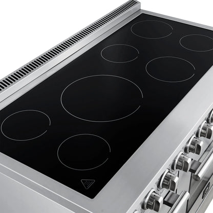 Forno Paolo 48 Inch Freestanding Electric Range, Stainless Steel, 6.7 cu.ft, True Convection Oven, Energy Efficient FORNO