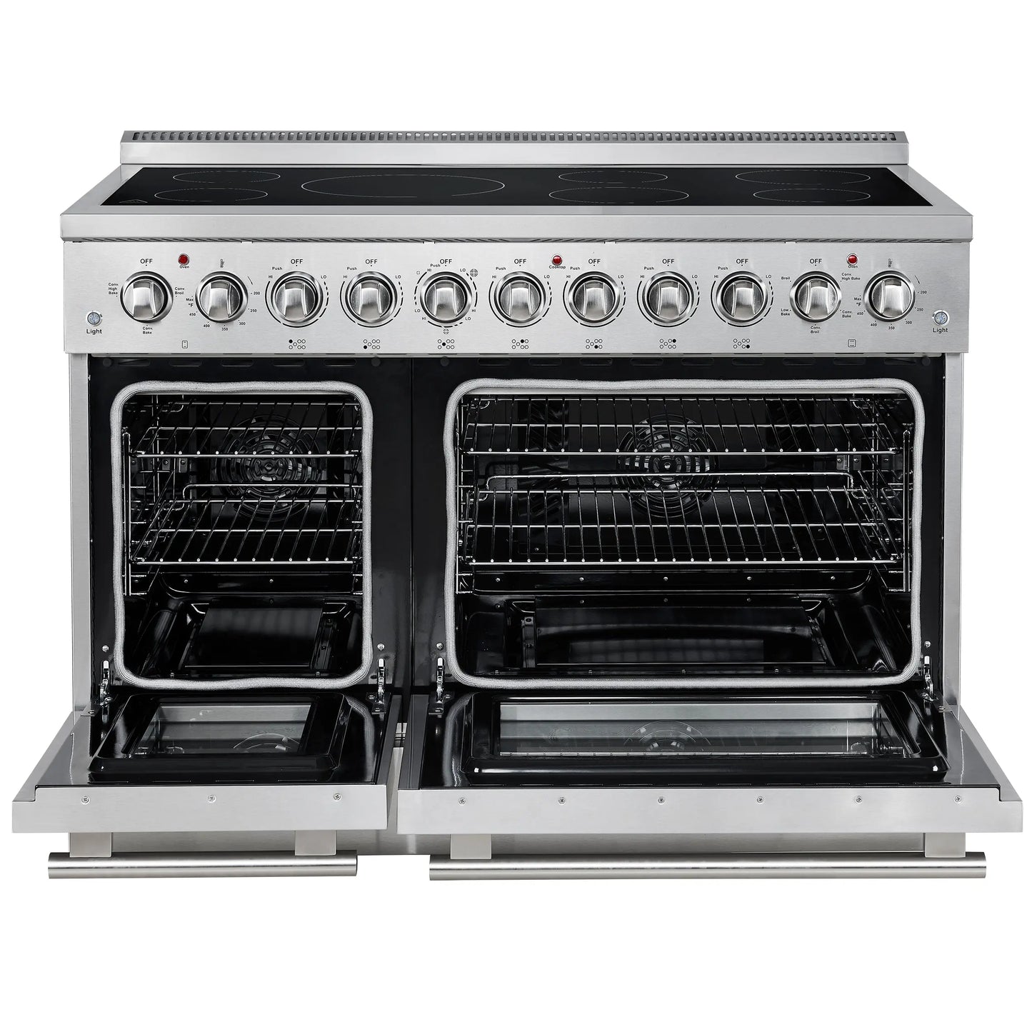 Forno Paolo 48 Inch Freestanding Electric Range, Stainless Steel, 6.7 cu.ft, True Convection Oven, Energy Efficient FORNO
