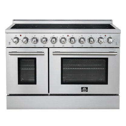 Forno Paolo 48 Inch Freestanding Electric Range, Stainless Steel, 6.7 cu.ft, True Convection Oven, Energy Efficient FORNO