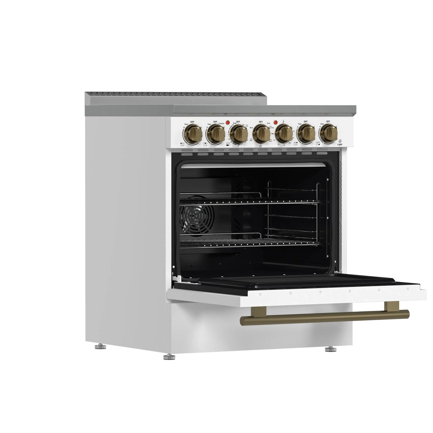 Forno Paolo 30-Inch Freestanding Electric Range, White, 4.38 cu.ft, True Convection Oven, Energy Efficient FORNO