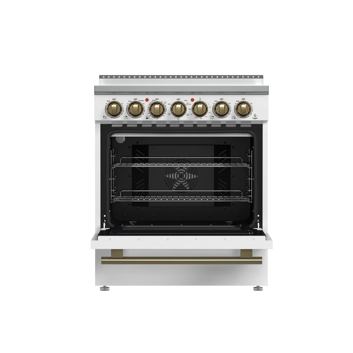 Forno Paolo 30-Inch Freestanding Electric Range, White, 4.38 cu.ft, True Convection Oven, Energy Efficient FORNO