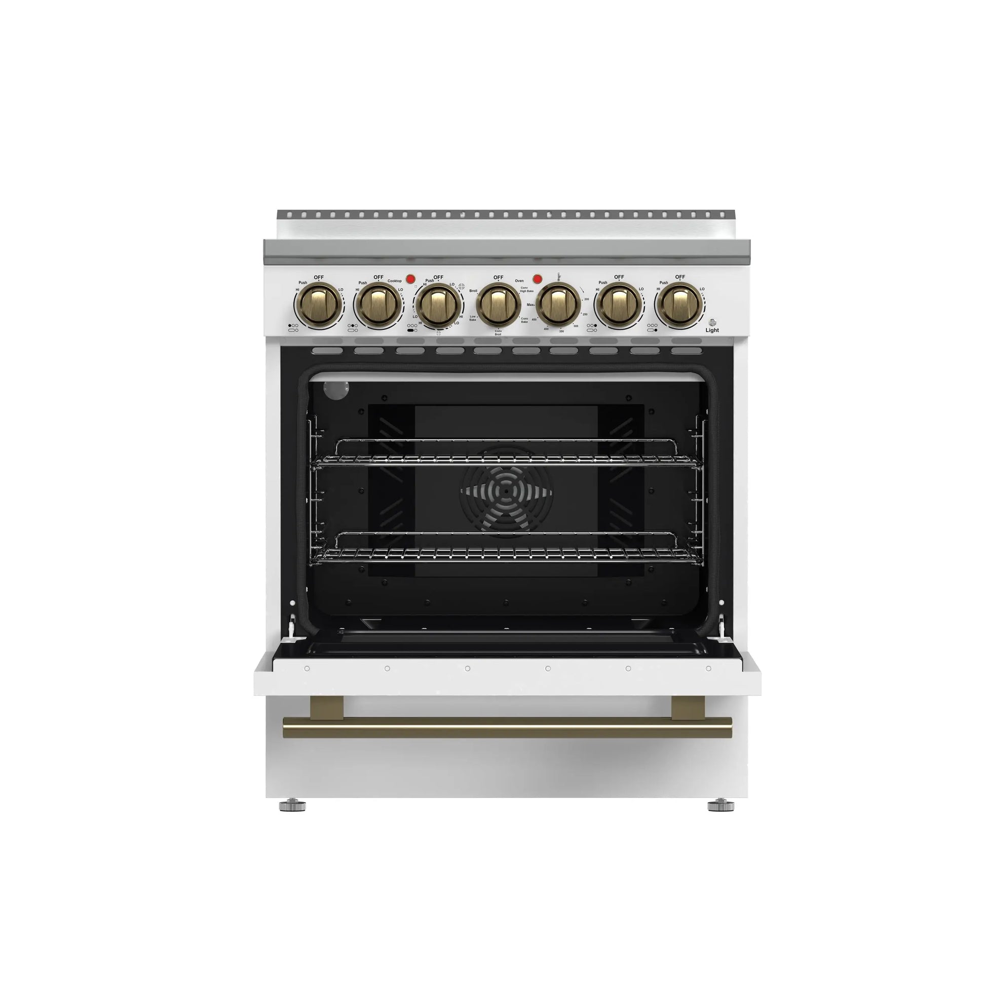 Forno Paolo 30-Inch Freestanding Electric Range, White, 4.38 cu.ft, True Convection Oven, Energy Efficient FORNO
