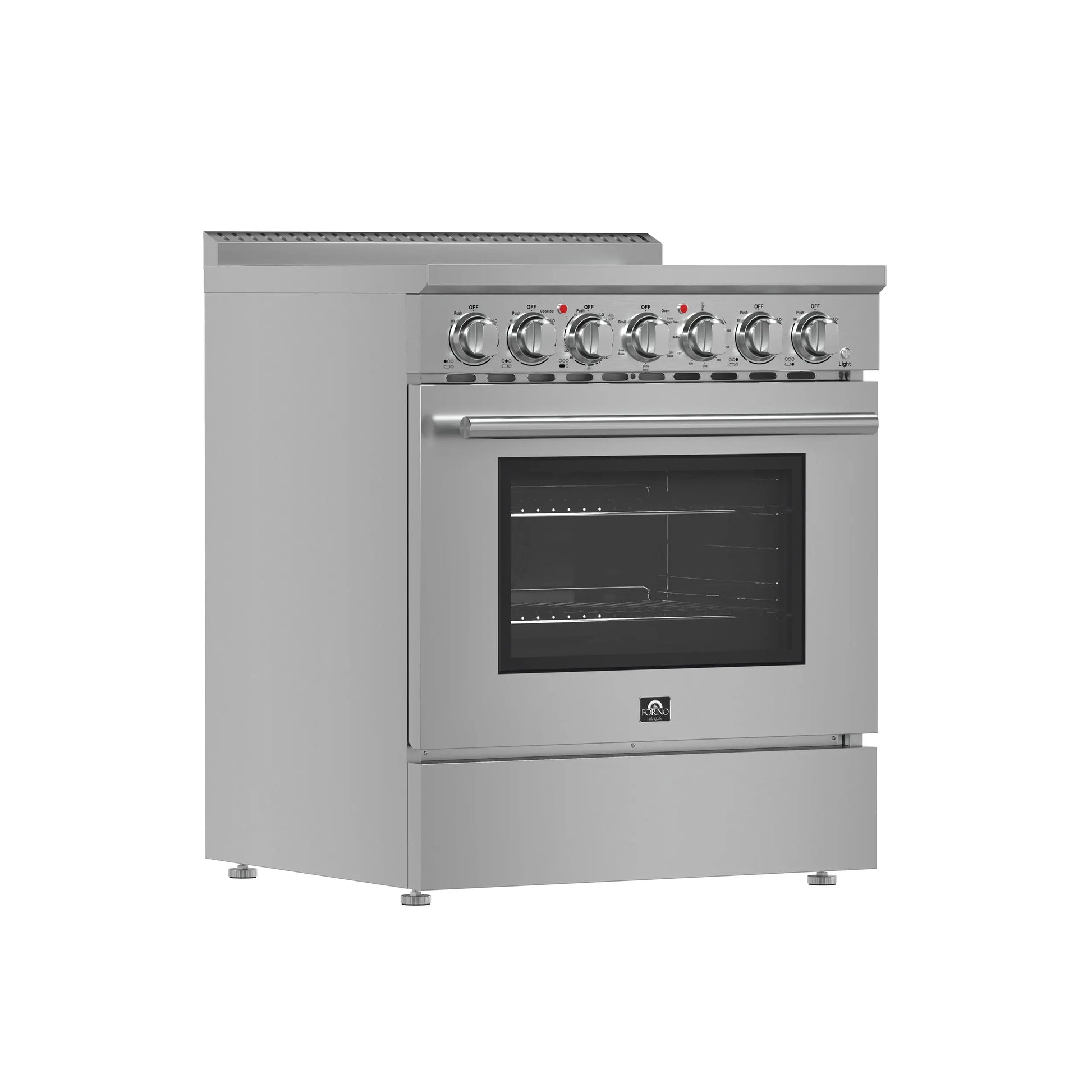 Forno Paolo 30-Inch Freestanding Electric Range, Stainless Steel, 4.38 cu.ft, True Convection Oven, Energy Efficient FORNO