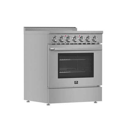 Forno Paolo 30-Inch Freestanding Electric Range, Stainless Steel, 4.38 cu.ft, True Convection Oven, Energy Efficient FORNO