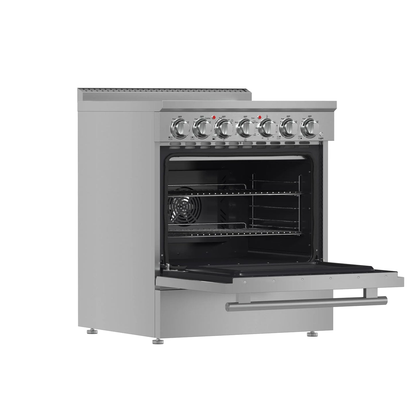 Forno Paolo 30-Inch Freestanding Electric Range, Stainless Steel, 4.38 cu.ft, True Convection Oven, Energy Efficient FORNO