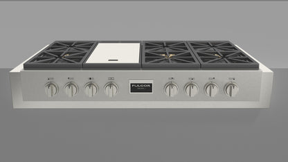 Fulgor Milano 48″ Sofia All Gas Rangetop, 6 Burners, Griddle F6GRT486GS1