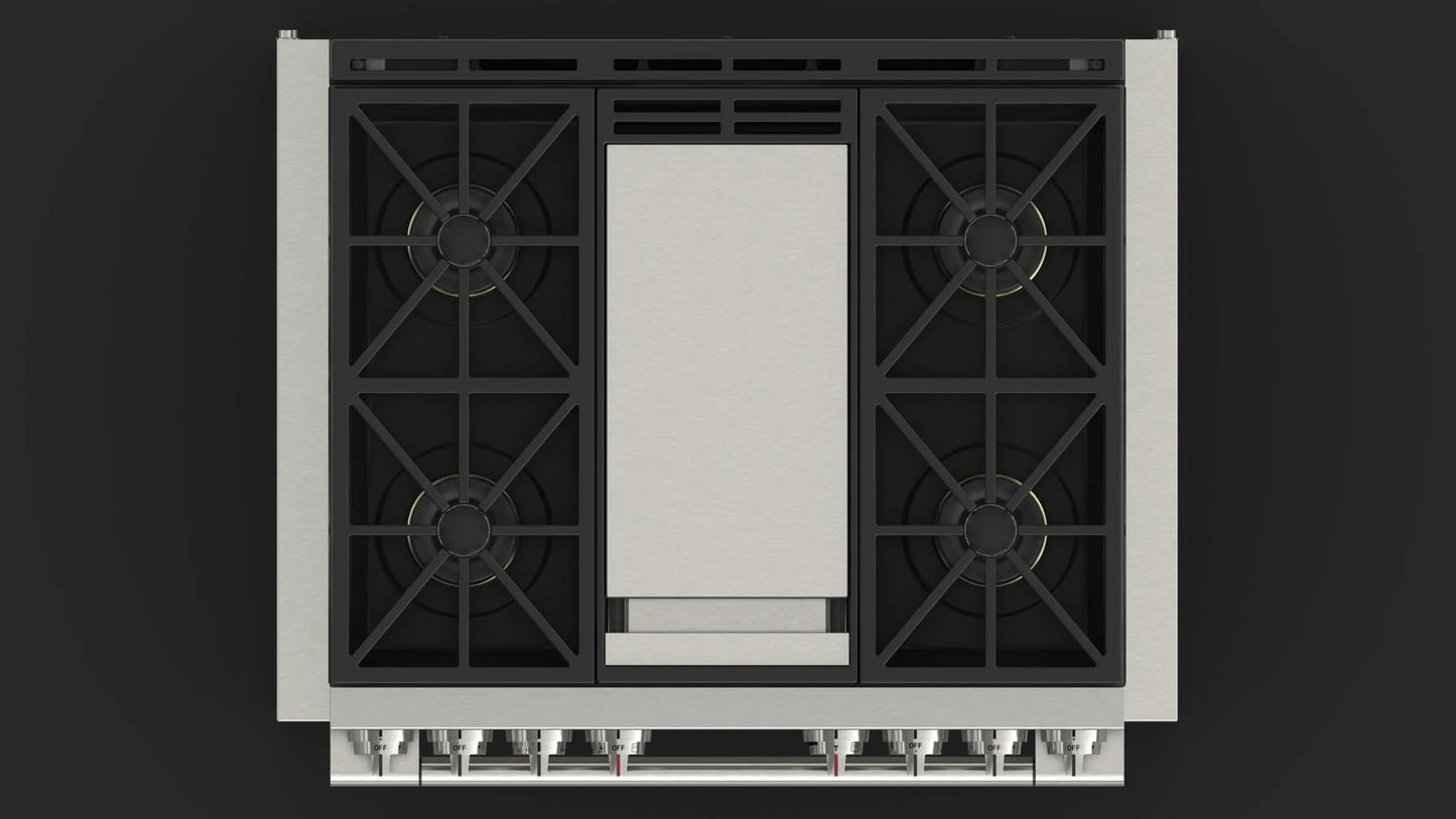 36” DUAL FUEL PRO RANGE WITH GRIDDLE | Fulgor Milano fulgor-milano
