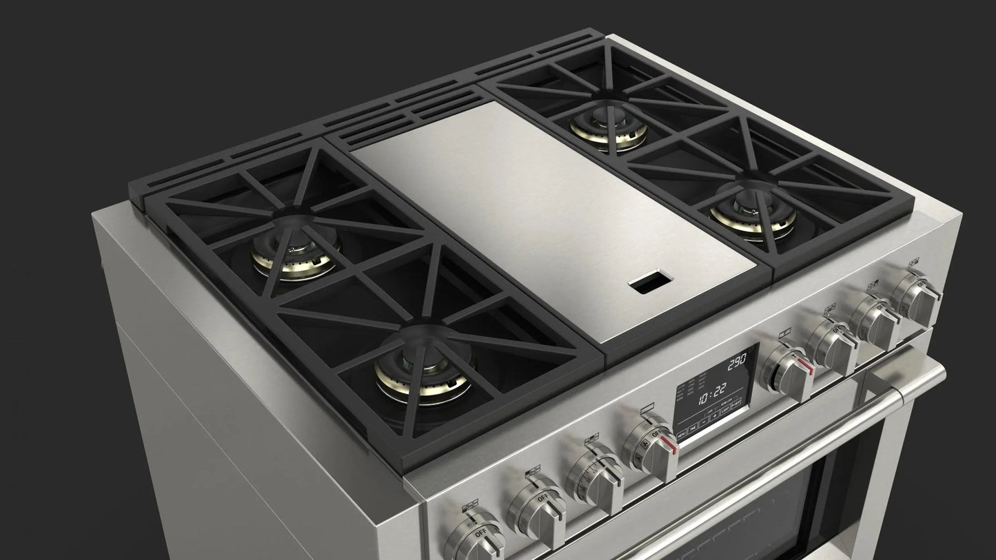 36” DUAL FUEL PRO RANGE WITH GRIDDLE | Fulgor Milano fulgor-milano