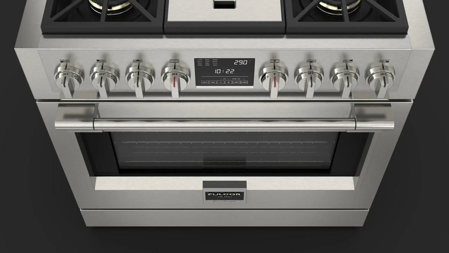 36” DUAL FUEL PRO RANGE WITH GRIDDLE | Fulgor Milano fulgor-milano